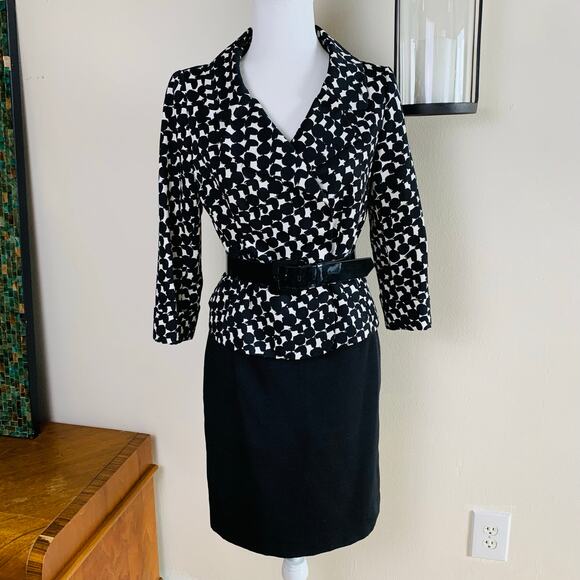 Tahari ASL Petite Size 4P 2-Piece Skirt Suit Blazer Jacket Black Career Formal - Picture 2 of 14